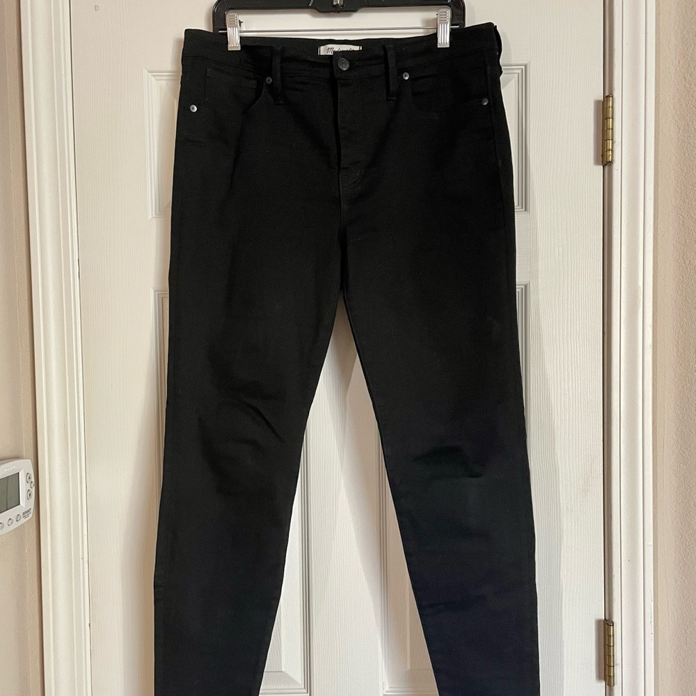 Madewell solid black high rise skinny jeans
